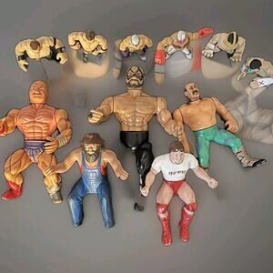 1980’s Vintage Wrestler WWE Figure Lot Of 11 Rubber